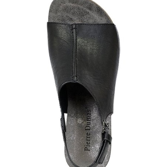 Pierre Dumas | Black Marbled Hester Wedge Peep-Toe Sandal - Women - Picture 8 of 12